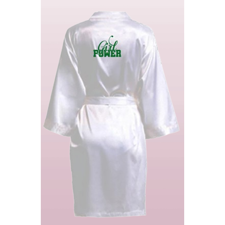 Albornoz de satén "Girl Power"