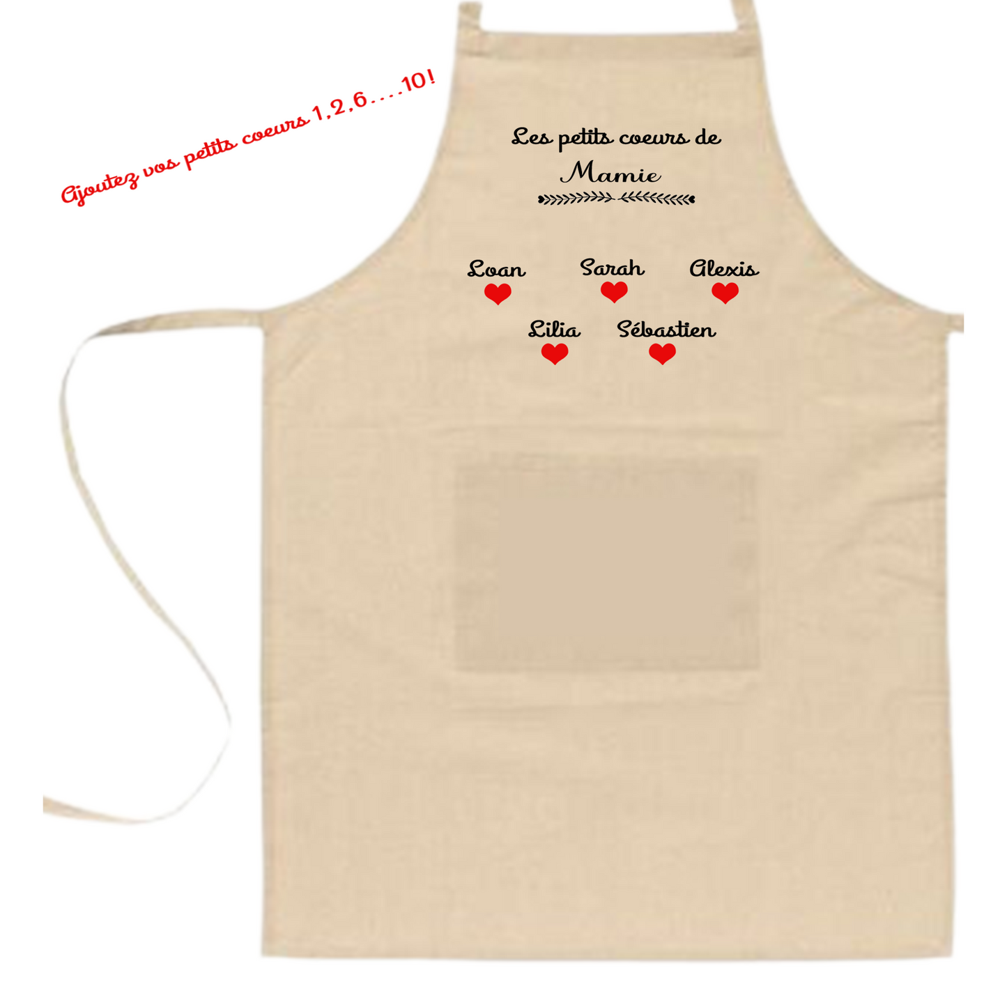 Delantal de cocina "Los corazoncitos de la abuela"