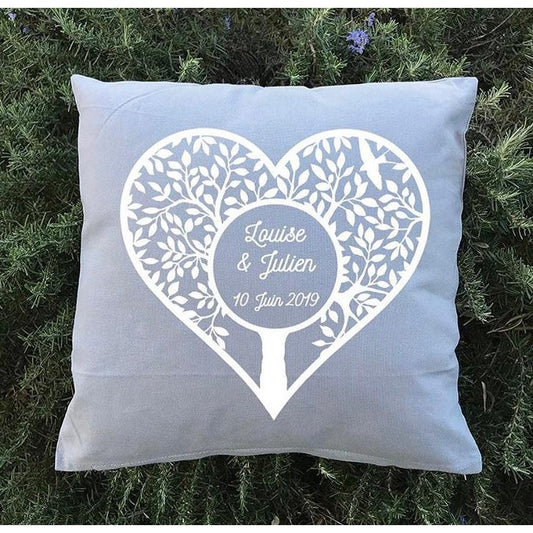 Personalized Wedding Cushion "Heart Tree"