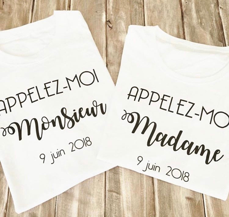 DUO Tee-shirts "Appelez-moi Madame" "Appelez-moi Monsieur"