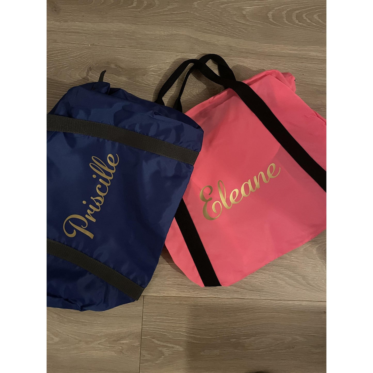 "First name" or "logo" sports bag