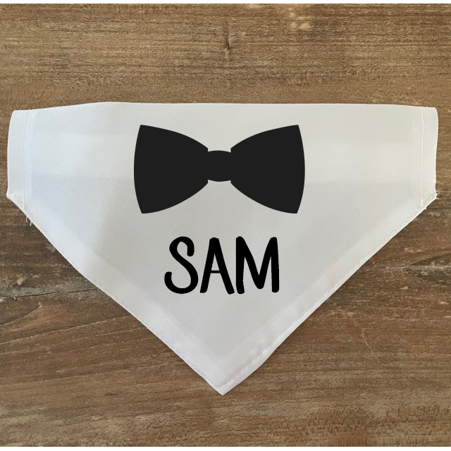 Personalized dog bandana collar "Bow tie"