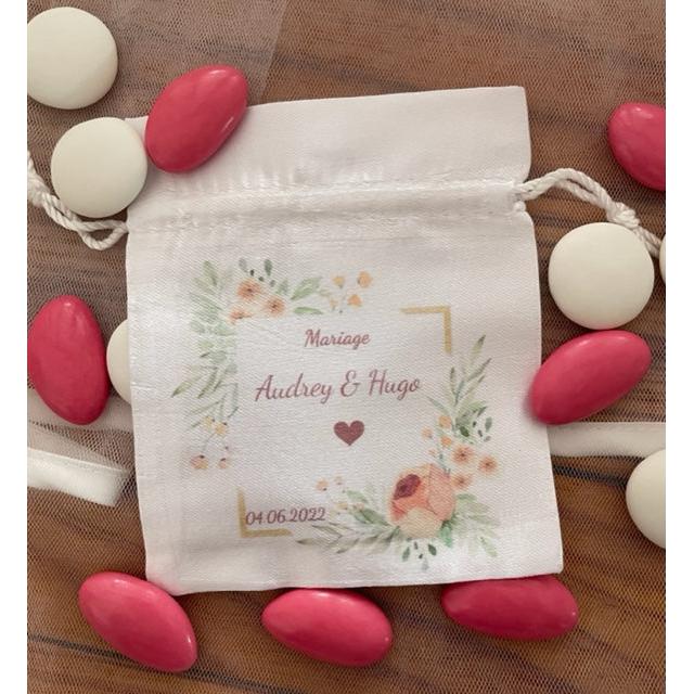 Bolsas de satén blancas personalizadas