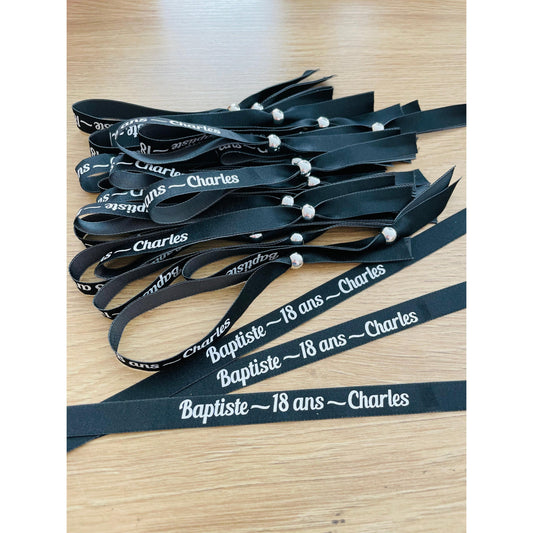 5 pulseras negras personalizables