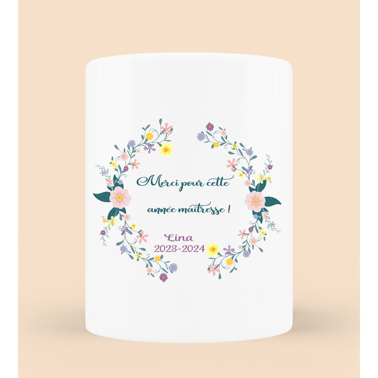 Customizable pencil holder/vase "Thank you for this year"