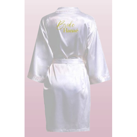 Albornoz de satén "Novia y nombre"