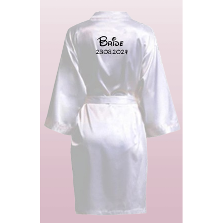 Albornoz de satén "Novia y cita"