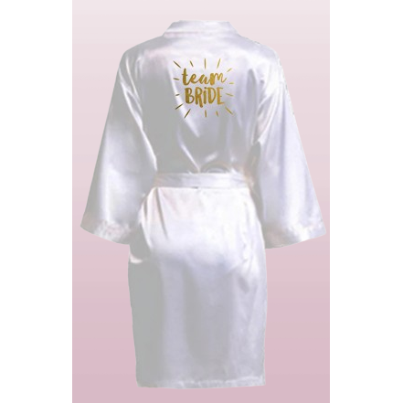 Albornoz de satén "Team Bride"