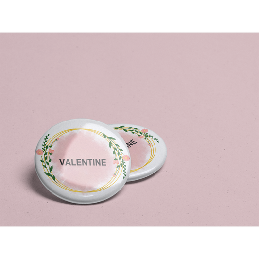 Badge "couronne rose et verte"