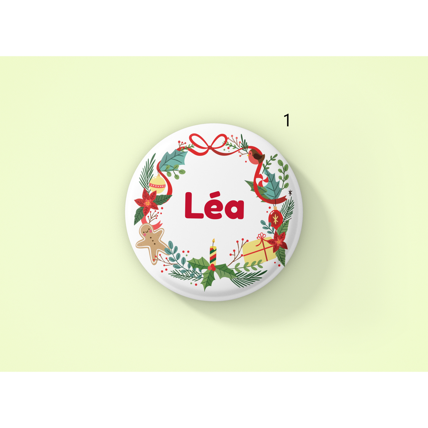 "Crown and first name" badge