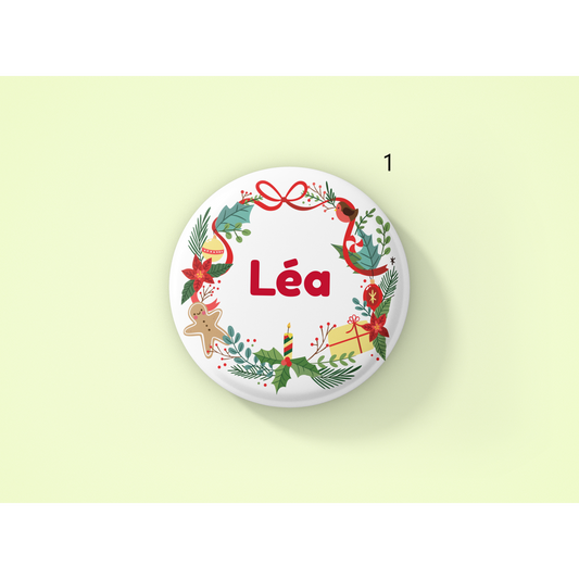 "Crown and first name" badge