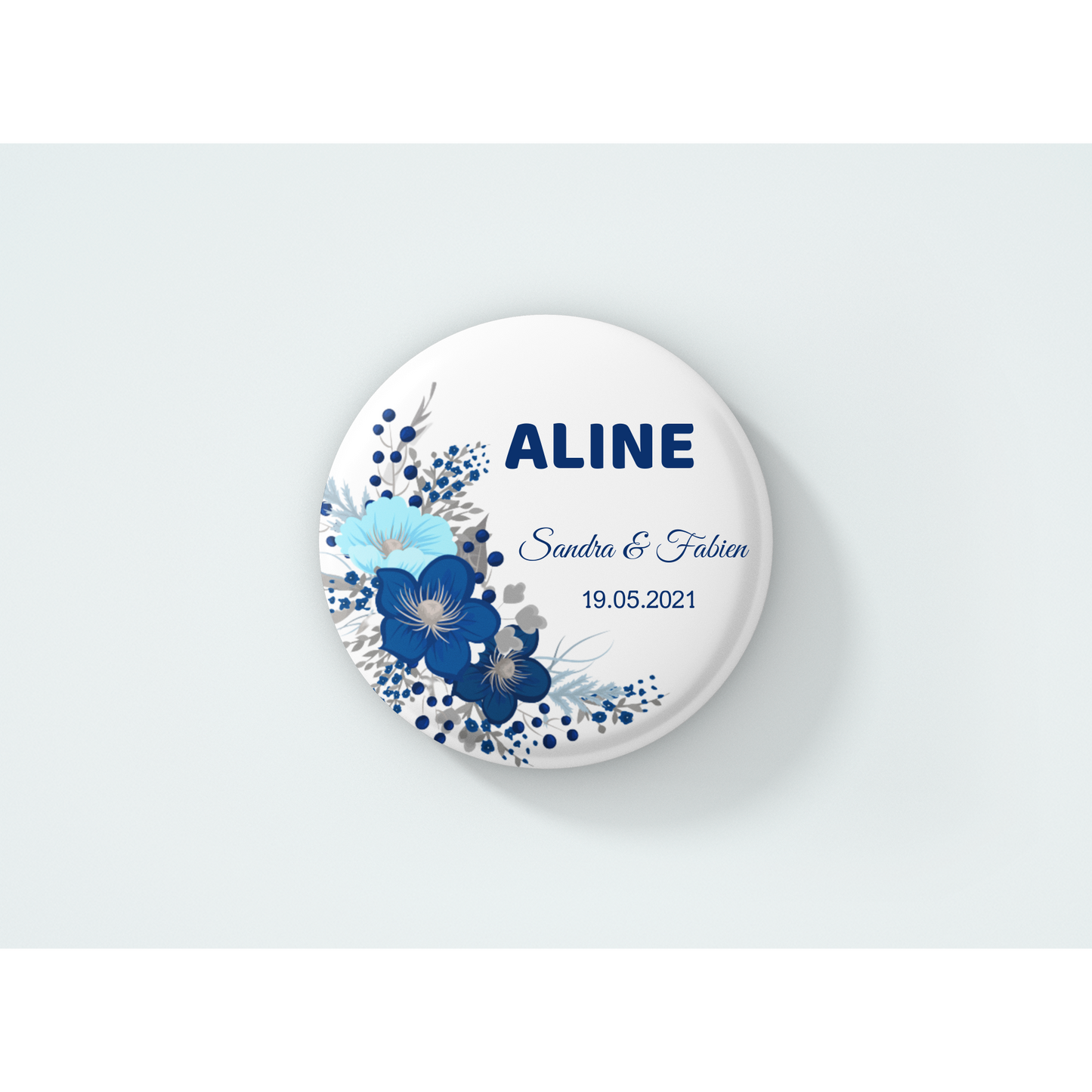 Badge "fleurs bleues"