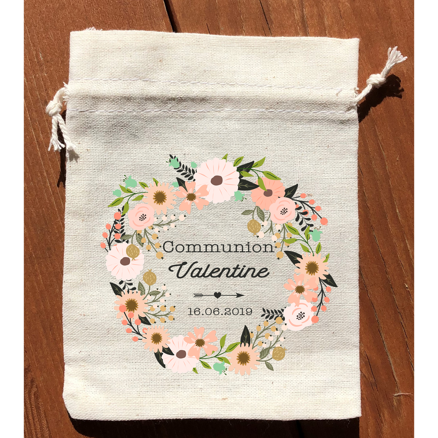 Bolsos con corona floral de melocotón