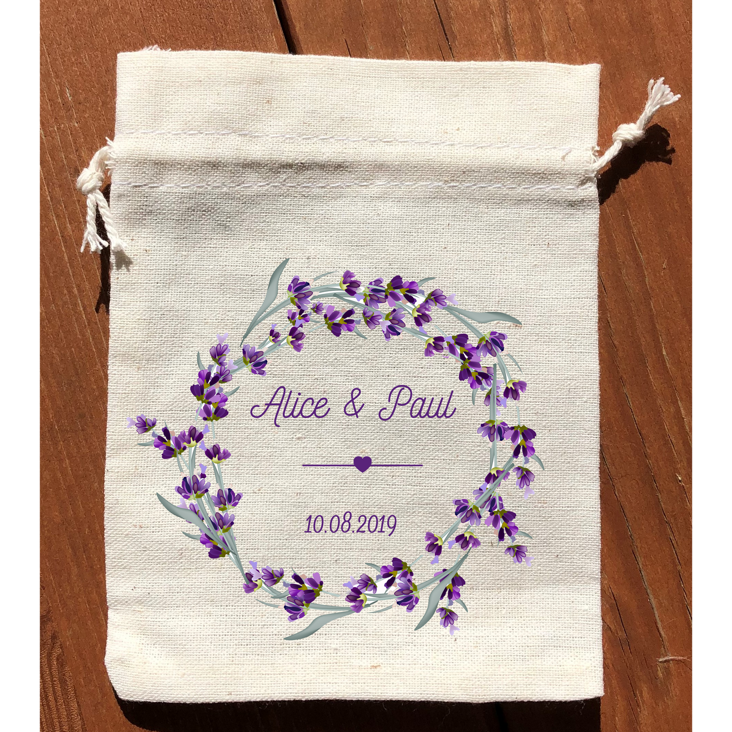 Bolsos con corona de lavanda
