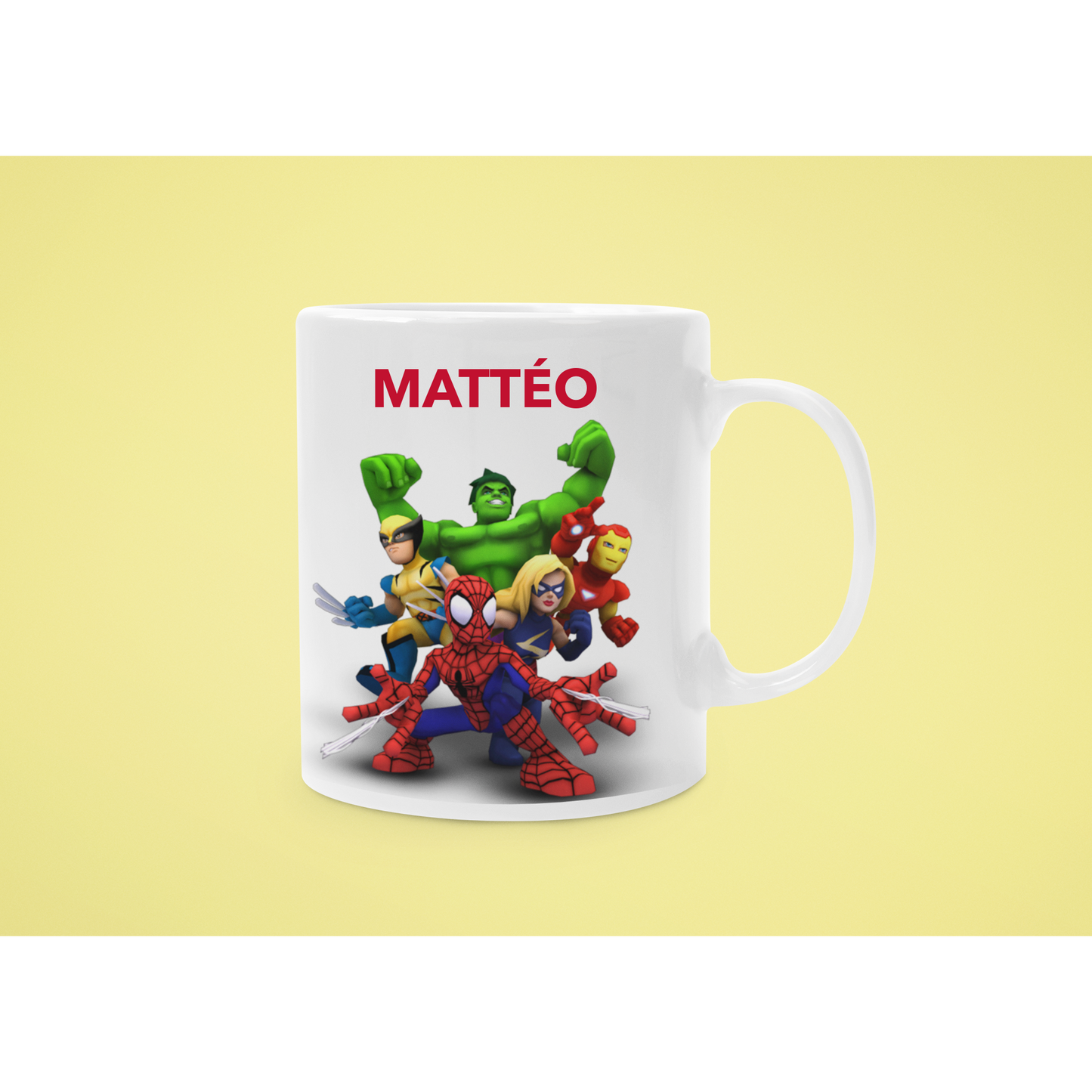 Taza con el nombre "Héroe"