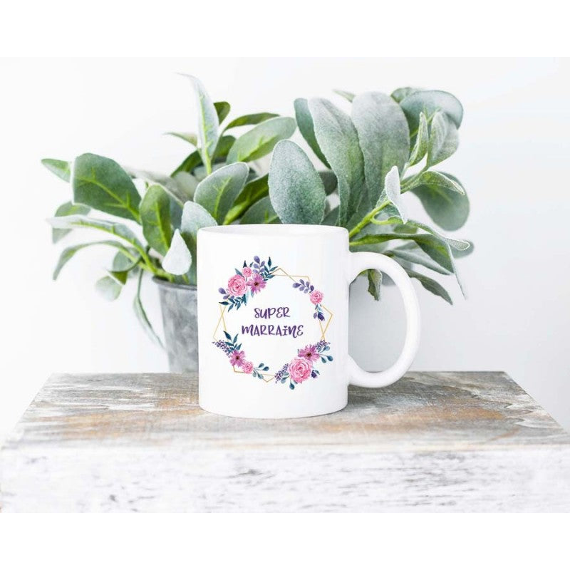 "Super Godmother" mug with purple crown