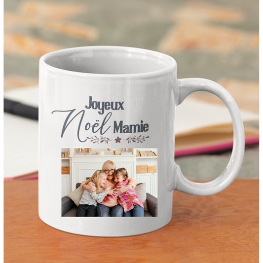 "Christmas mug with photo" for grandma, mom etc.