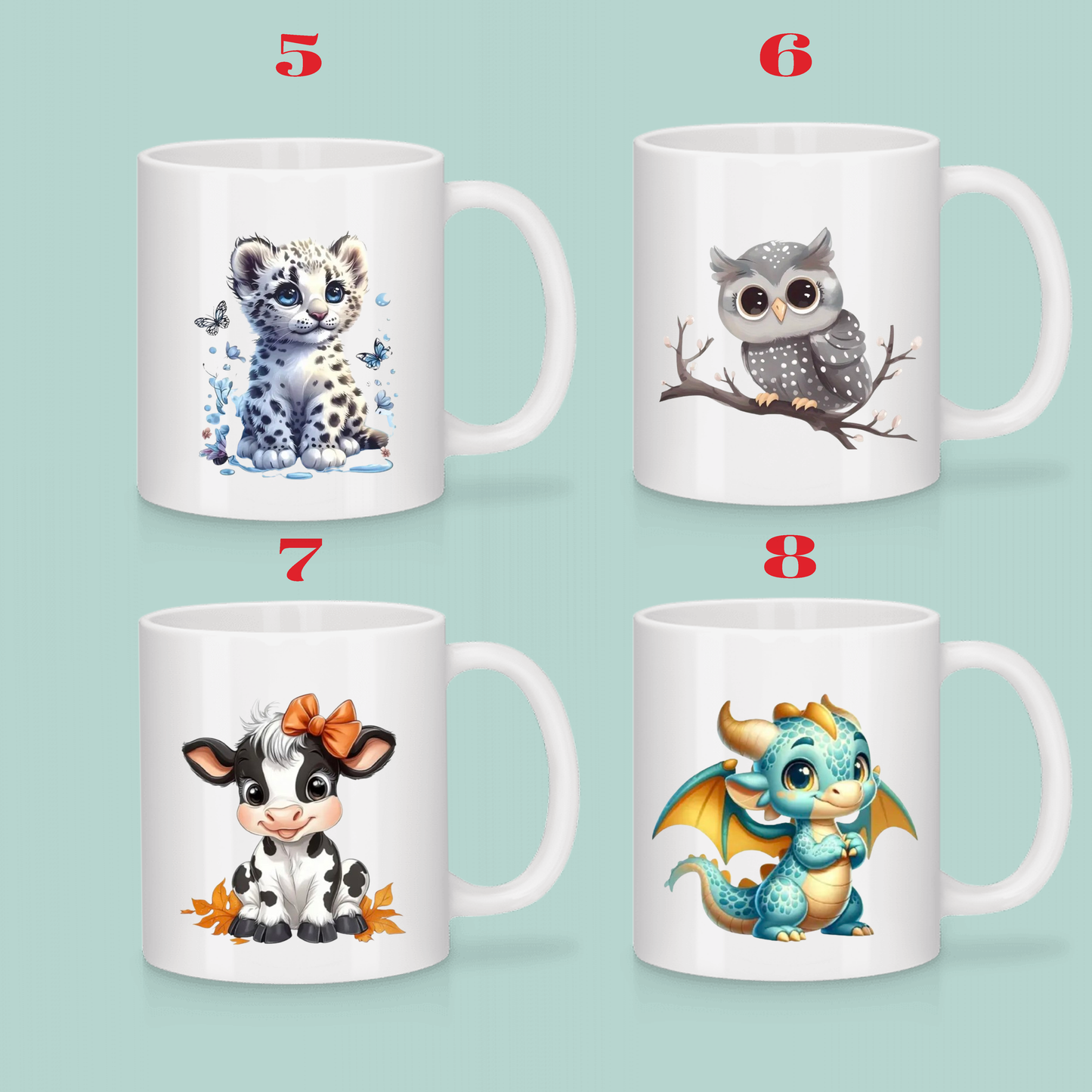 Customizable Animal Mugs (see models)