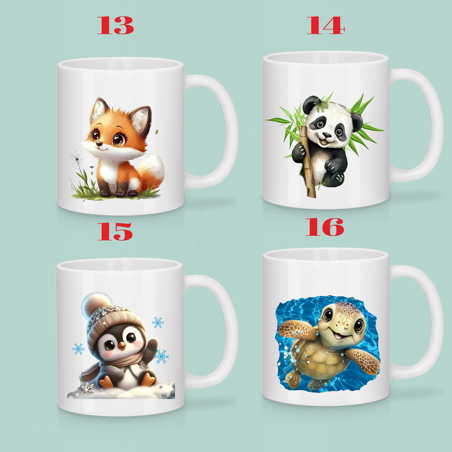 Customizable Animal Mugs (see models)