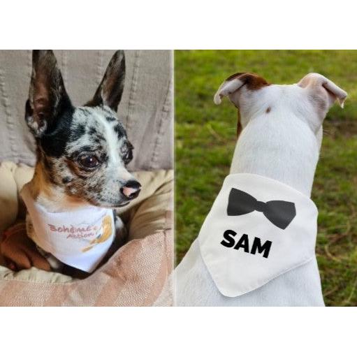Personalized dog bandana collar "Bow tie"