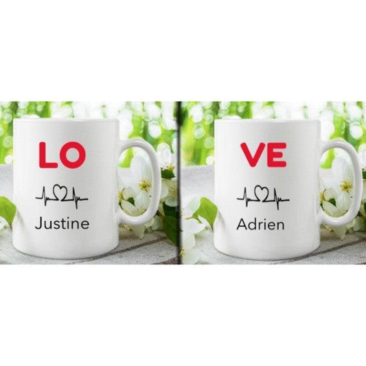Tazas de pareja con la frase "LOVE"