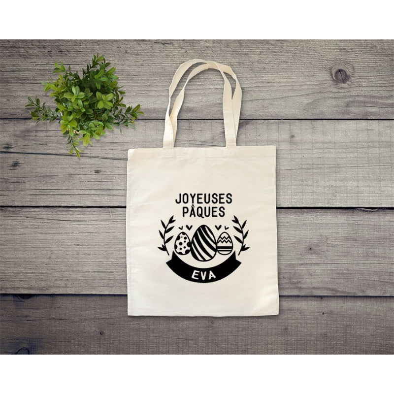 Personalized "Happy Easter" Tote Bag