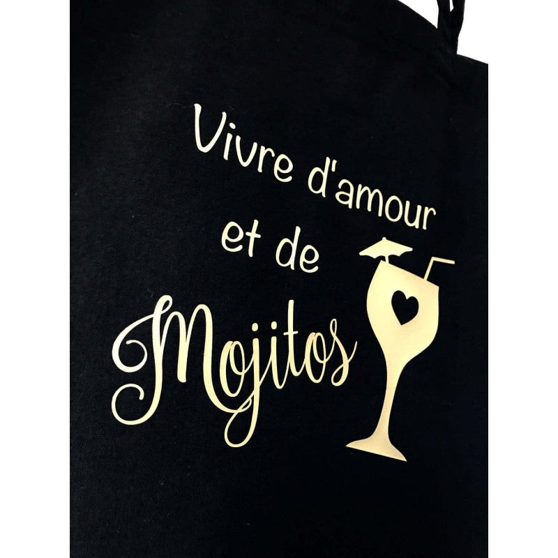 Bolsa de tela "Vivir de amor y mojitos"
