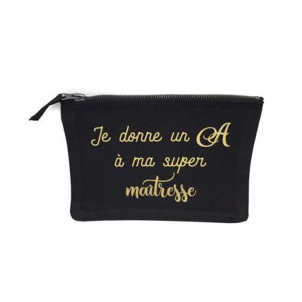 Pochette à soufflet "Je donne un A à ma super Maîtresse"