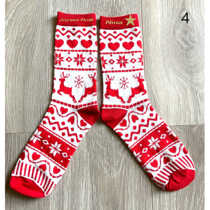 Chaussettes fantaisies de Noël personnalisées