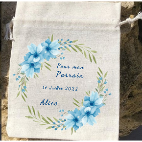 Pochons "Fleurs bleues"