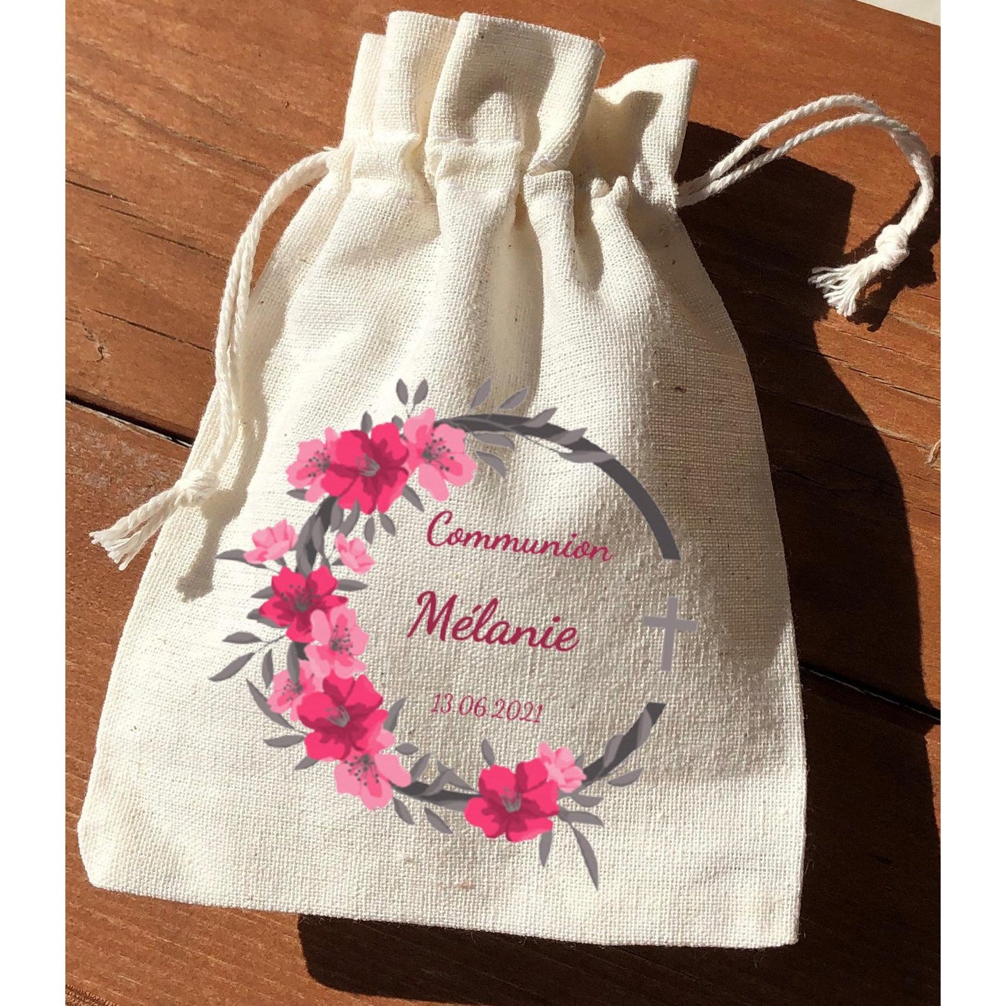 "Pink flower circle" bags