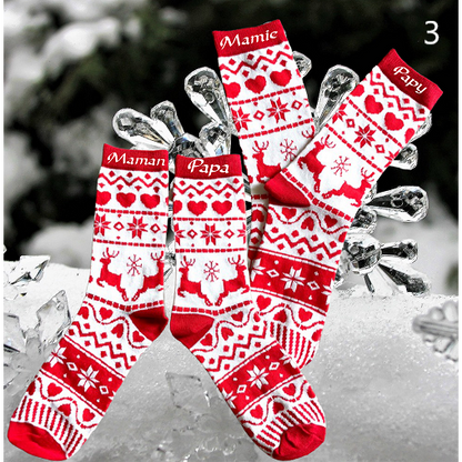 Chaussettes fantaisies de Noël personnalisées