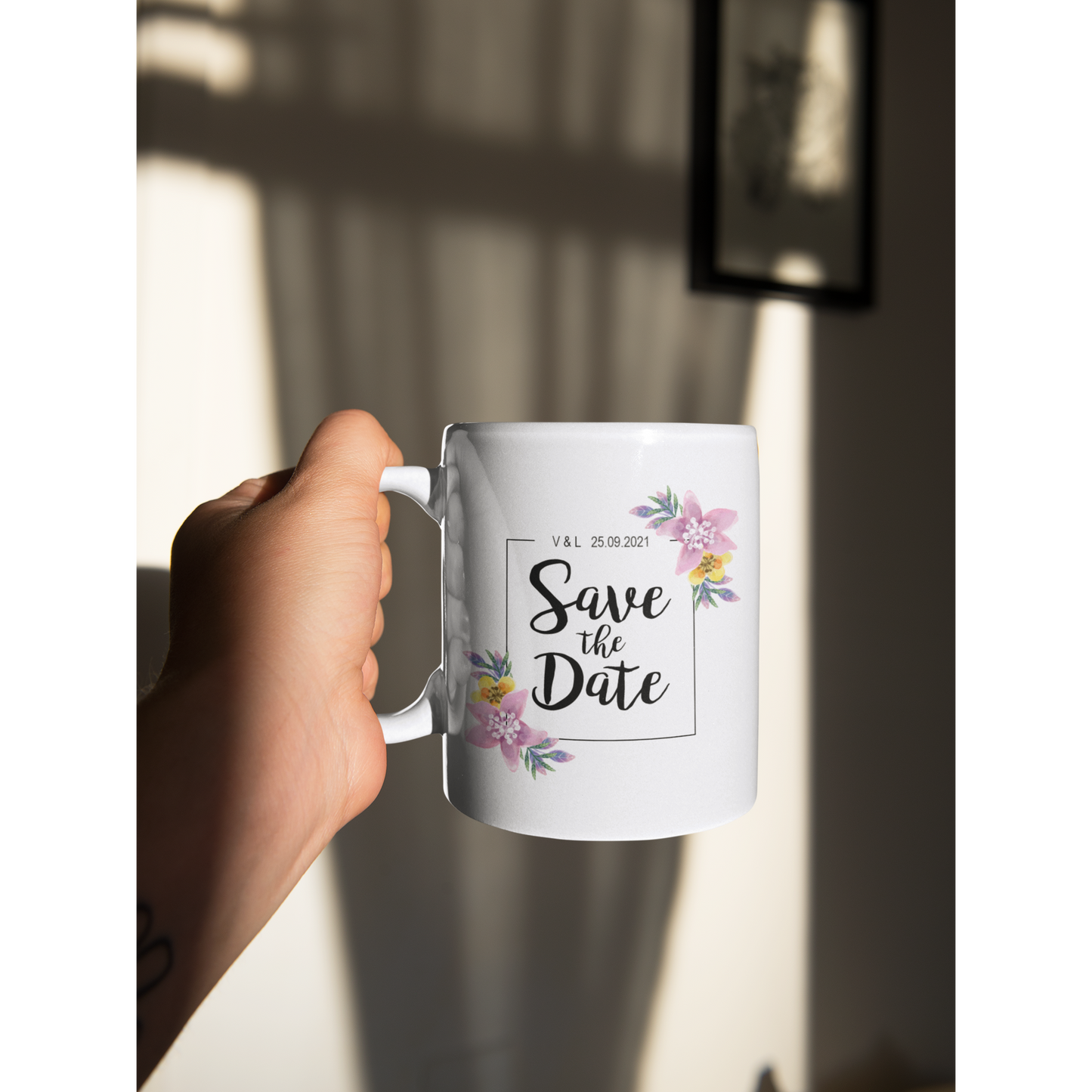 Mug "Save the date fleurs"