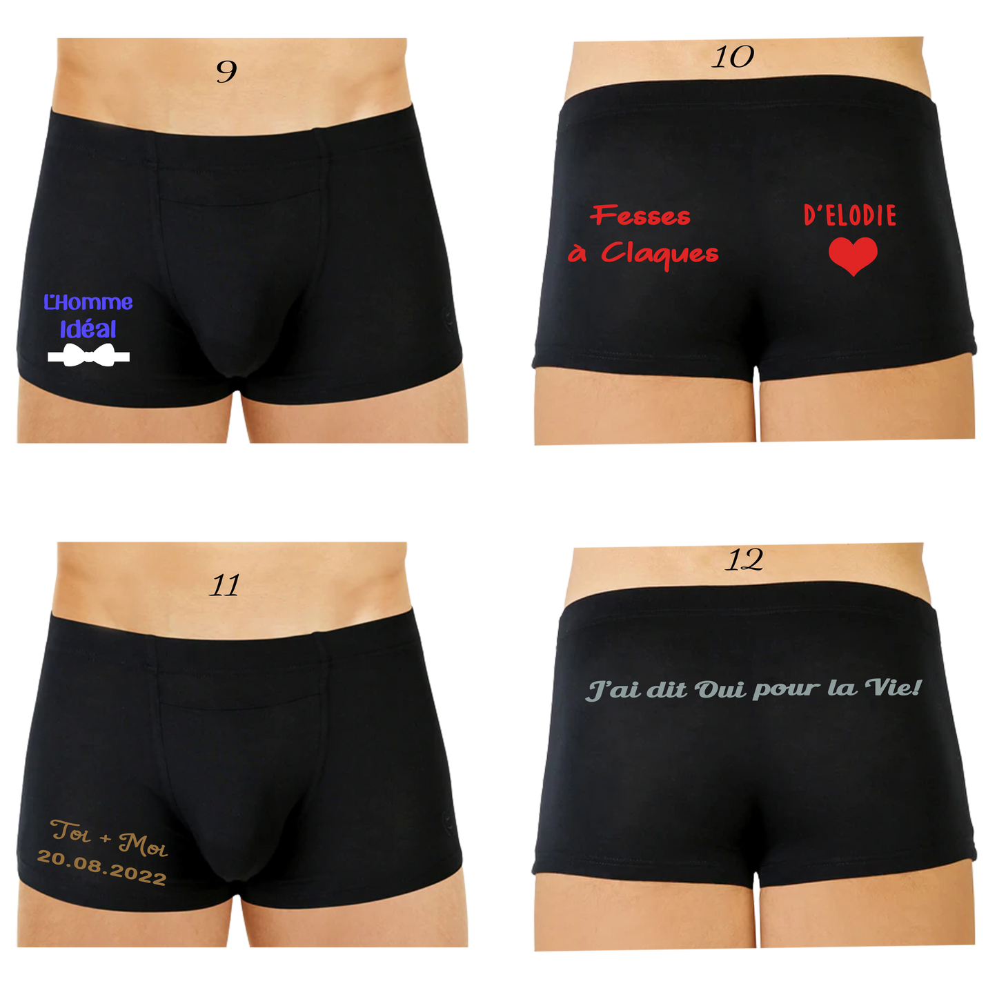 Les Boxers personnalisés (voir modèles)