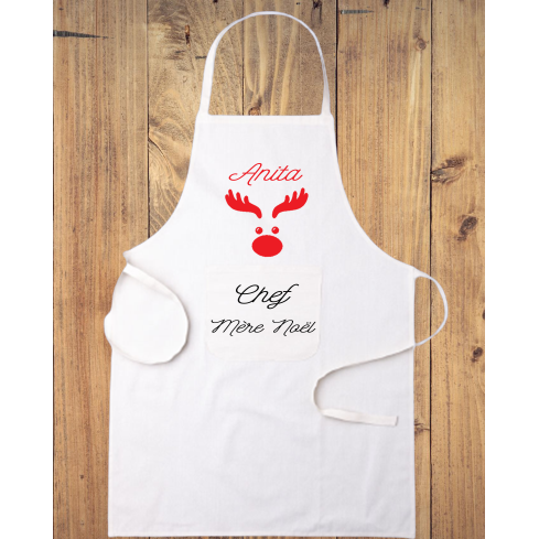 Tablier de cuisine "Chef mère noël"