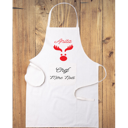 Tablier de cuisine "Chef mère noël"