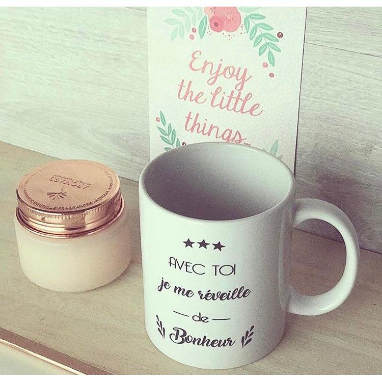 Mug "Avec toi je me réveille de bonheur"