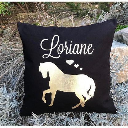 Coussin  "Cheval" et Prénom