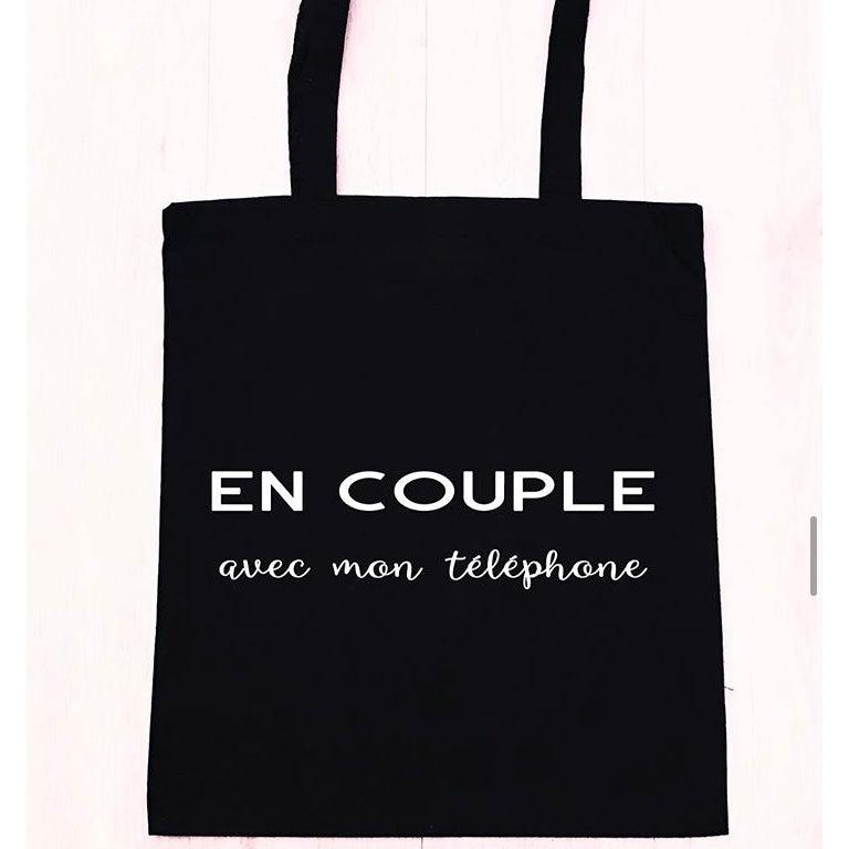 Tote Bag "En couple avec mon téléphone"