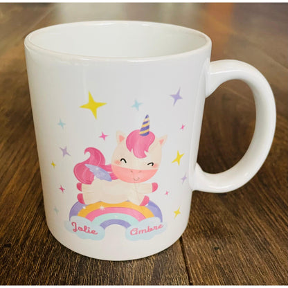 Mug  "Licorne et Arc en ciel" avec personnalisation