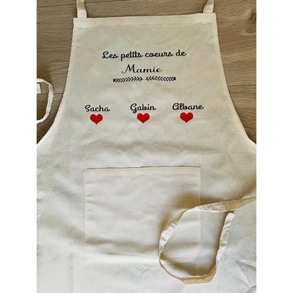 Tablier de cuisine "Les petits cœurs de Mamie"