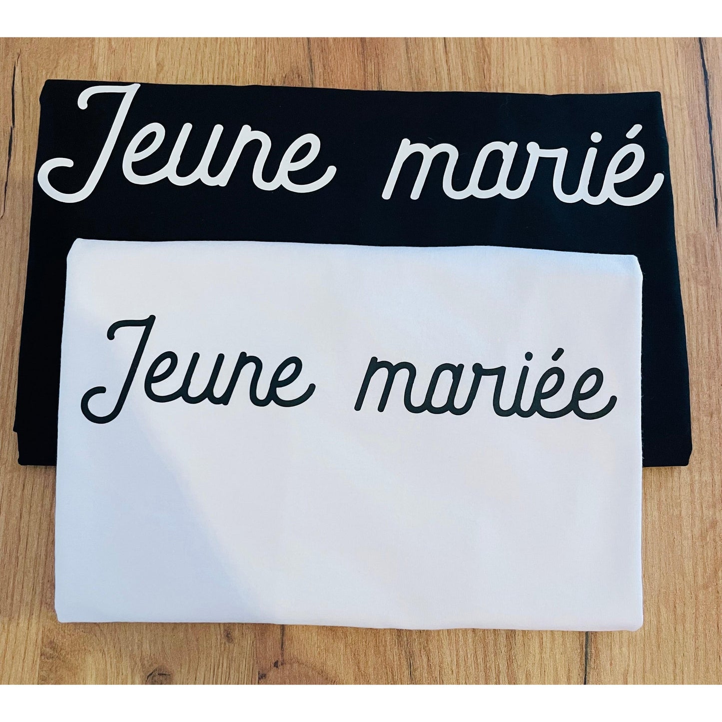 DUO tee-shirts couple pour "Jeunes mariés" ou "Jeunes pacsés"