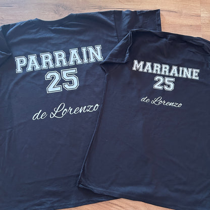 Dúo de camisetas de padrino y madrina