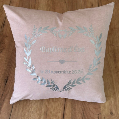 Coussin personnalisé  "Couronne coeur"