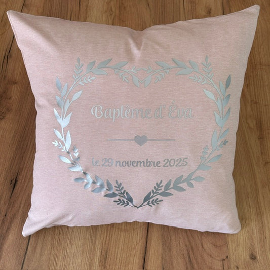 Coussin personnalisé  "Couronne coeur"