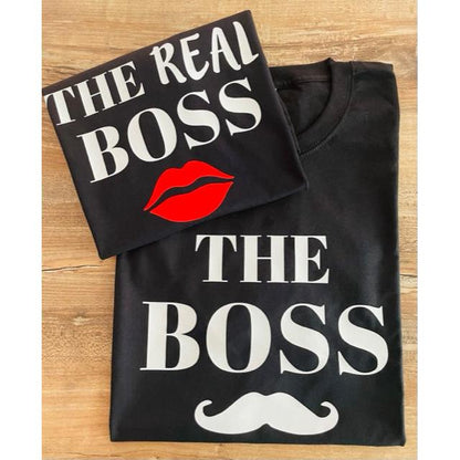 Adult T-shirt duo "The BOSS &amp; THE REAL BOSS"