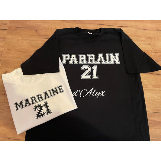 Duo de Tee-shirts Parrain & Marraine