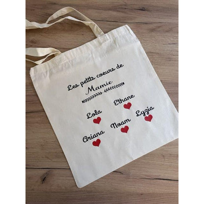 Tote Bag "Les petits cœurs de Mamie"