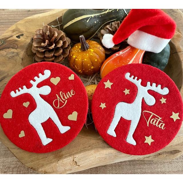 3 Sous verres de noël personnalisés