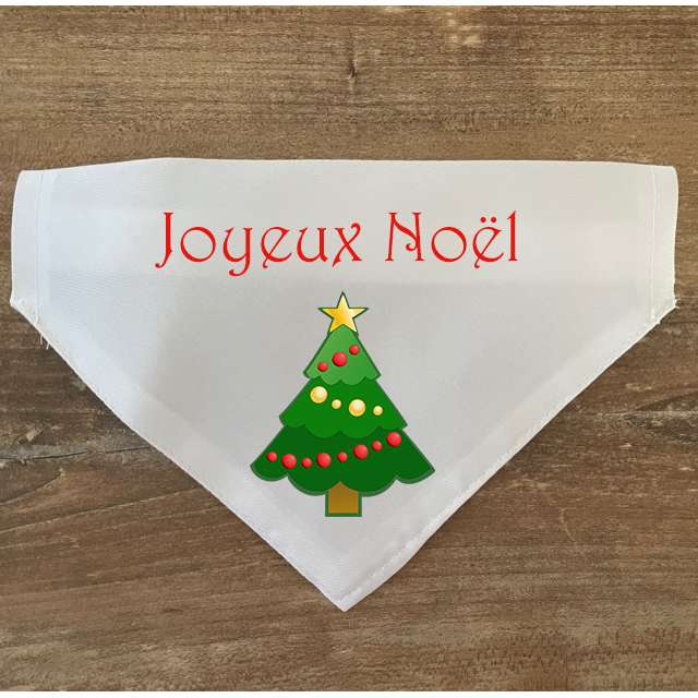 Collier bandana chien à personnaliser "Joyeux Noël"